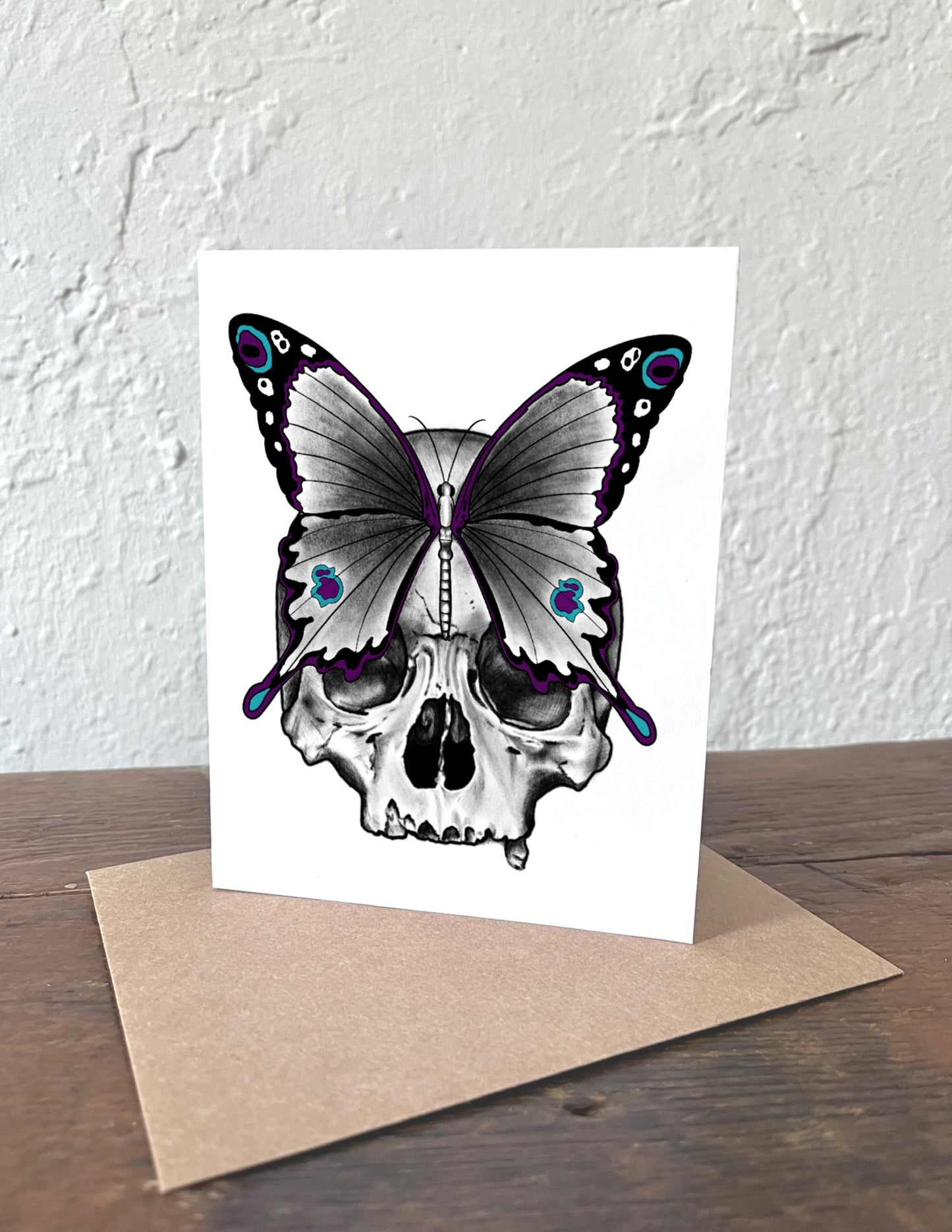 Skull Butterfly Card