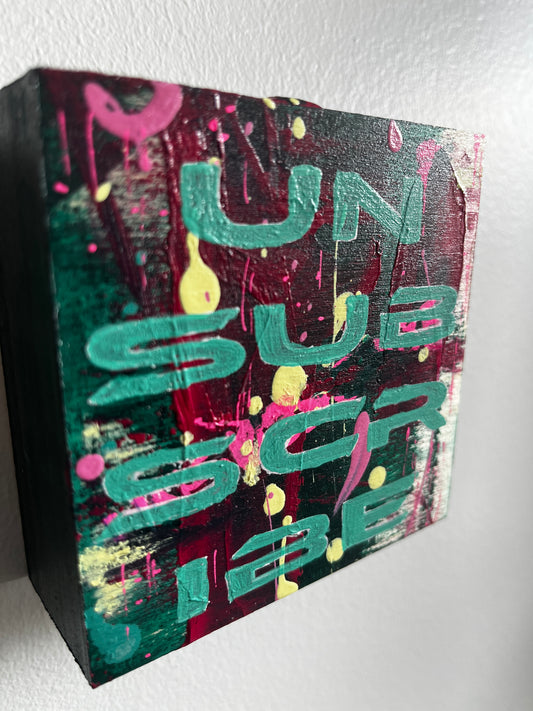 Colorful abstract painting on a textured surface