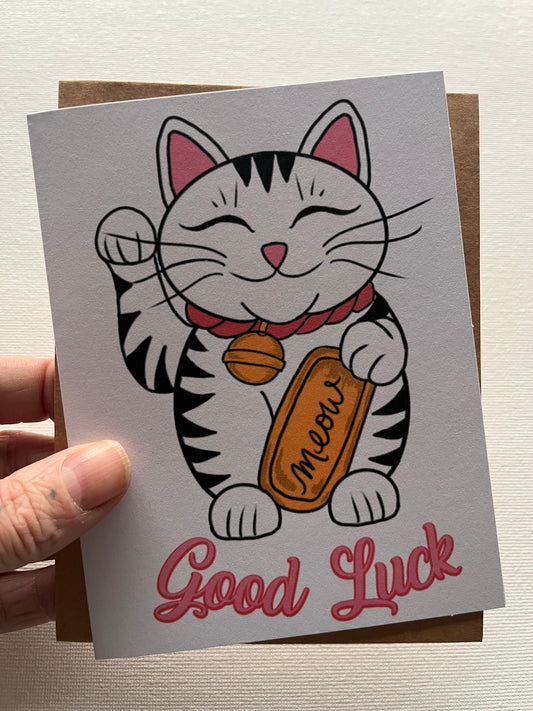 Good Luck Maneki Neko Card