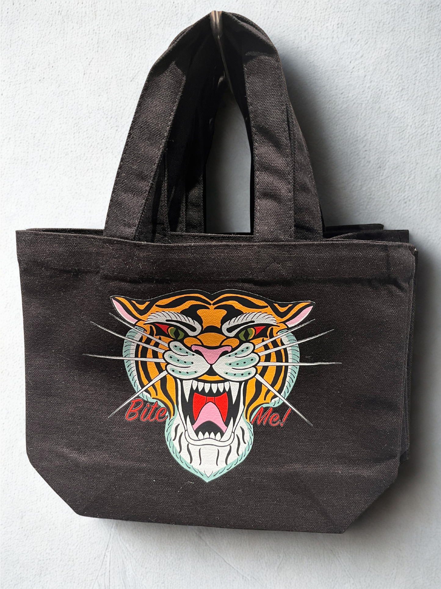 Black Bite Me Tiger Mini Tote