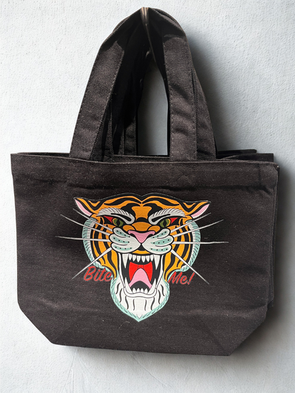 Black Bite Me Tiger Mini Tote