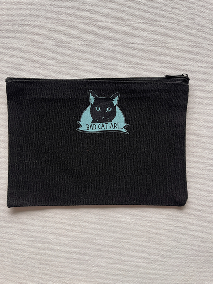 Black Bite Me Tiger Canvas Pouch