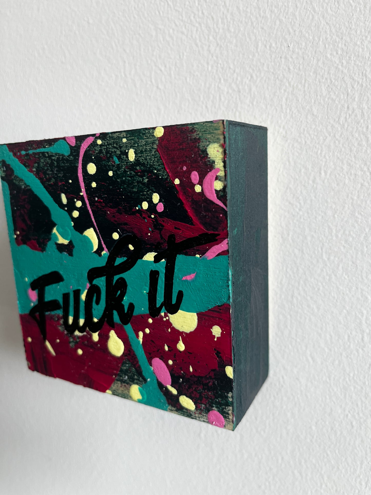 Colorful abstract art block on a white background