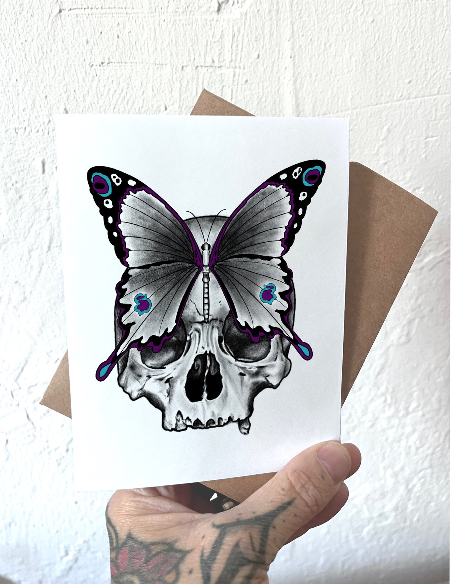 Skull Butterfly Card
