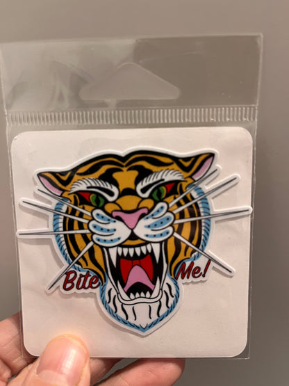 Bite Me Tiger Sticker