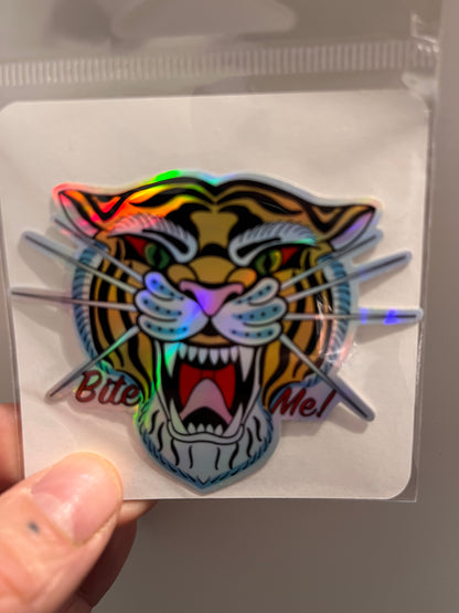 Bite Me Tiger Sticker