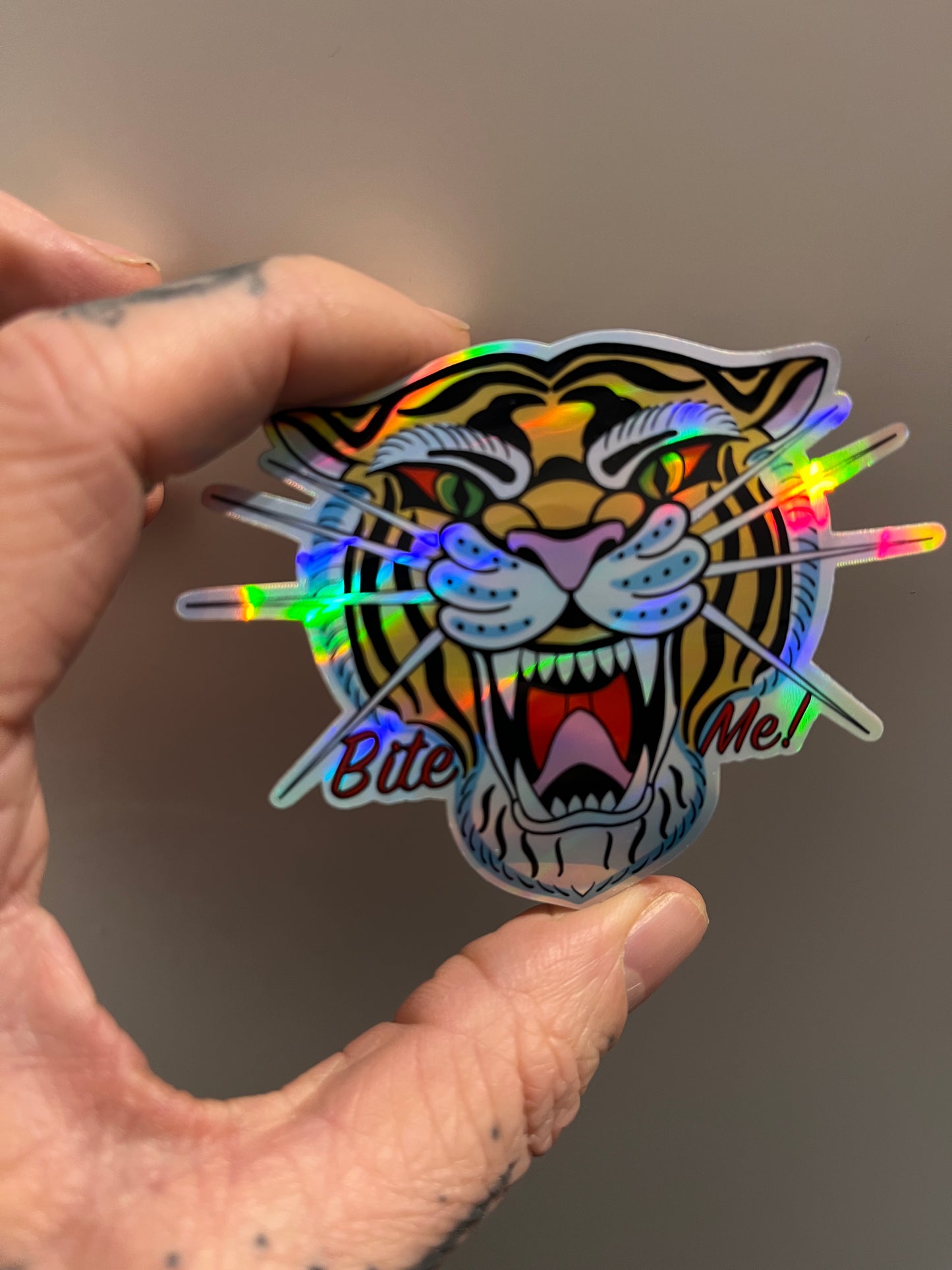Bite Me Tiger Sticker