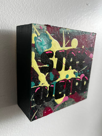 Decorative box with colorful abstract design on a white background