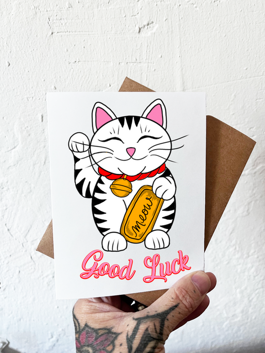 Good Luck Maneki Neko Card
